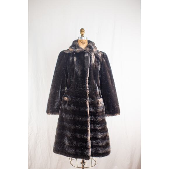 Vintage 1960s Tissavel France Faux Mink Vegan Fur Luxury Mob Wife Old Money, SM - Picture 9 of 9